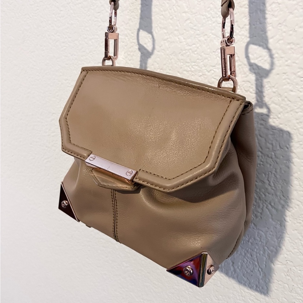 Alexander Wang Taupe Leather Crossbody Bag with Rose Gold Hardware